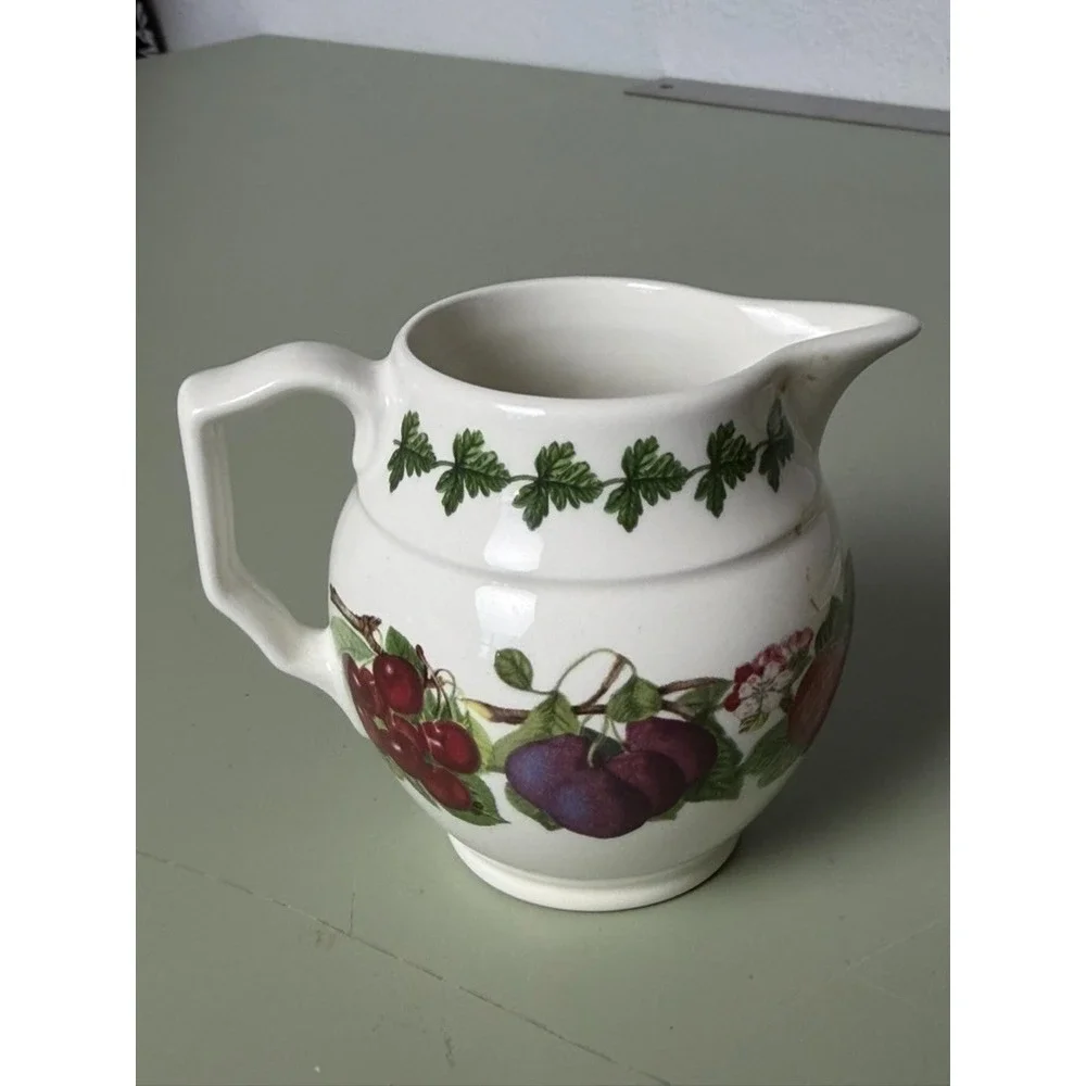 Portmeirion Pomona Mini Planter Saucer Creamer Pitcher 3 Pc Set England VTG